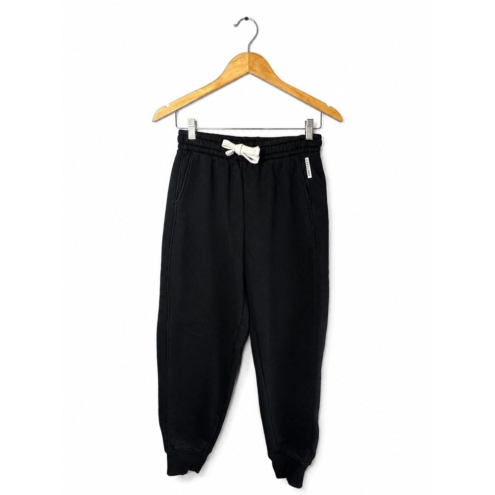 Everlane The Track Jogger Sweatpants Women's Small Black Organic Cotton Cozy - Picture 2 of 8